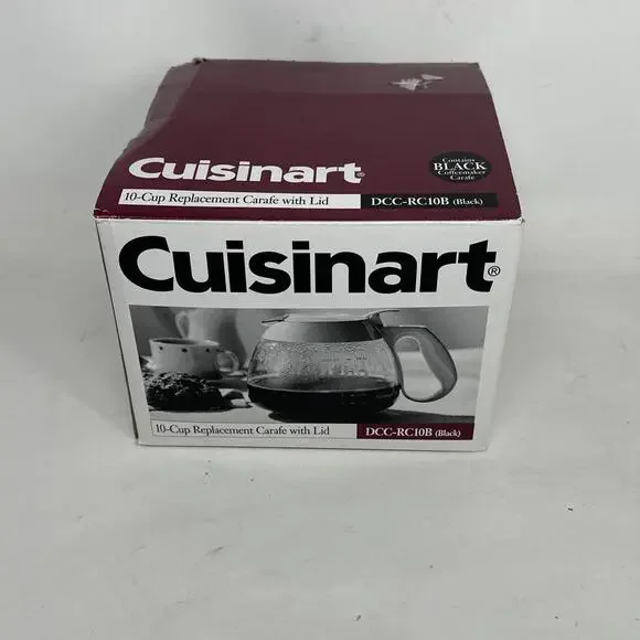 Cuisinart 10-Cup Replacement Carafe w/ Lid DCC-RC10B (Black) NEW - Picture 1 of 6